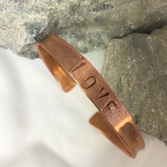 Jewelry - Handmade bracelet LOVE copper cuff bracelet NWT
